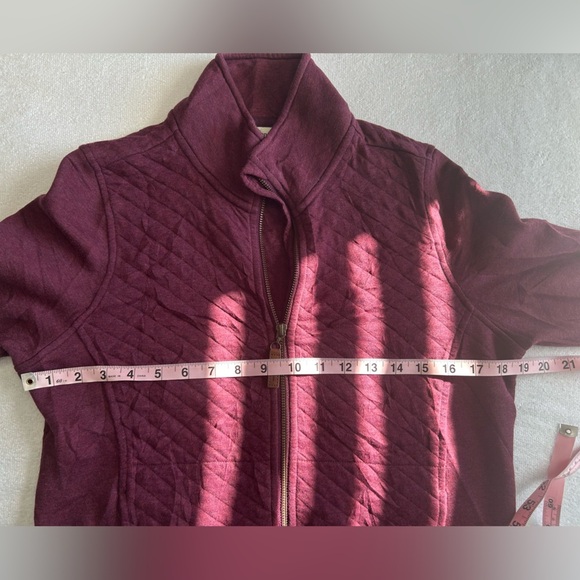 L.L. Bean Quilted Full-Zip Sweater - Deep Purple - Picture 11 of 12